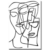 Painting by Numbers Art Minimalism Drawing Three Faces